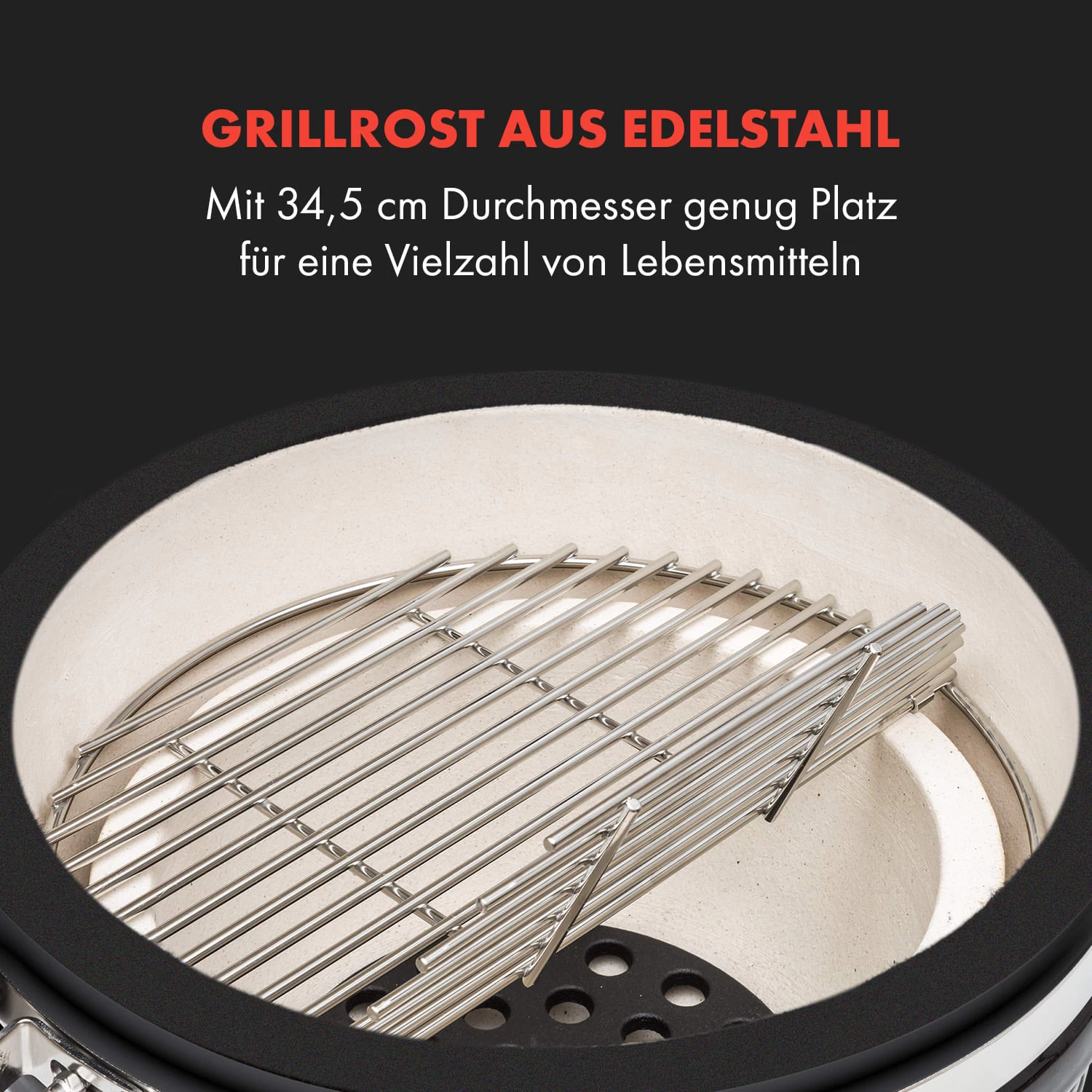Queensize Kamado Grill Thermometer Abnehmbare Seitenteile Schwarz 5 Queensize Kamado Grill Thermometer Abnehmbare Seitenteile Schwarz – Bild 3