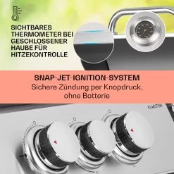 Tomahawk 3.1 S Gasgrill 3x3,6kW Brenner+2,7 KW 60x45cm Grill Edelstahl -Küchengeräte Geschäft 10033567 de 0004 usp