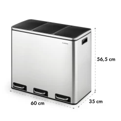 Grandmaster Trash Treteimer 54l / 3x18L Geräuschlos PP Edelstahl -Küchengeräte Geschäft 10033726 yy 0006 logo Klarstein Grandmaster Trash Treteimer 54l