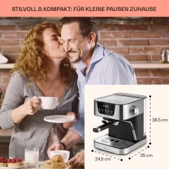 Arabica Espressomaschine 1050W 15 Bar 1,5l Touch-Bedienfeld Edelstahl -Küchengeräte Geschäft 10033729 de 0005 usp