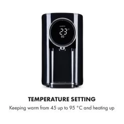 Hot Spring Plus Heißwasserspender 5l Edelstahl-Wassertank 45-95 °C -Küchengeräte Geschäft 10033753 yy 0006 logo Klarstein Hot Spring Heisswasserspender schwarz