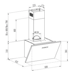 Silver Lining 60 Dunstabzugshaube 60cm 600m³/h EEK A Edelstahl -Küchengeräte Geschäft 10033777 yy 0012 logo Klarstein Silver Lining 60 Dunstabzugshaube