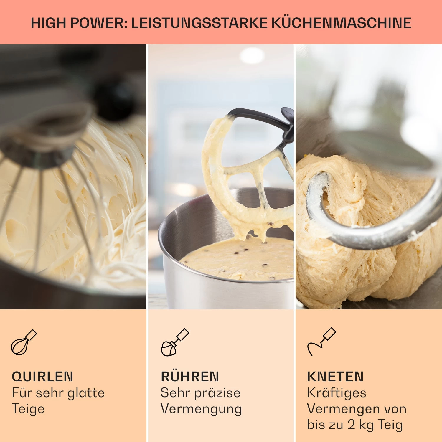 Bella Pico 2G Küchenmaschine 1300W 1,7PS 6 Stufen 5 Liter 4 Bella Pico 2G Küchenmaschine 1300W 1,7PS 6 Stufen 5 Liter – Bild 2