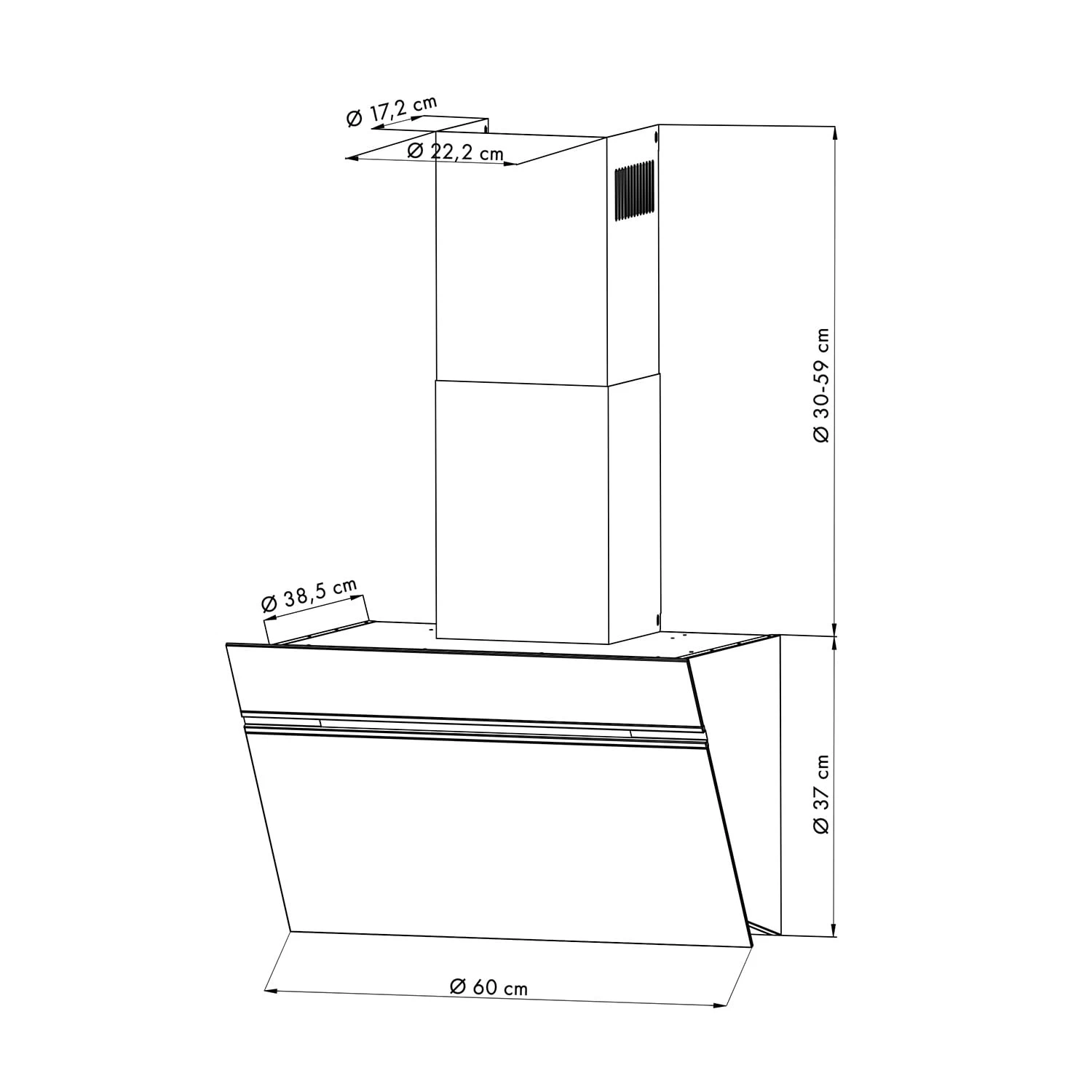 Alina Dunstabzugshaube 60 Cm 600 M³/h LED-Display Ambiente Glasfront 10 Alina Dunstabzugshaube 60 Cm 600 M³/h LED-Display Ambiente Glasfront – Bild 8