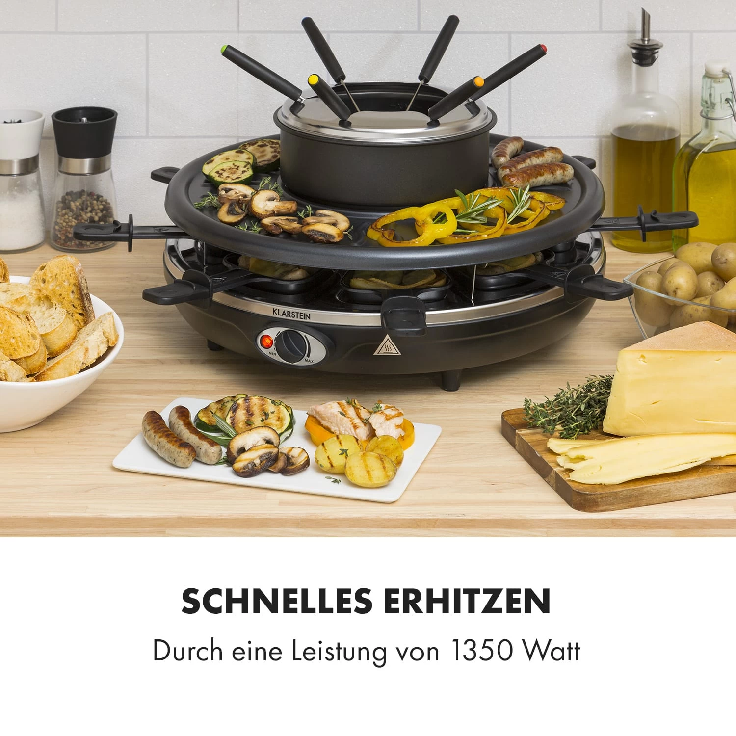 Fonduelette Raclette Und Fondue 1350W 1 Liter 38 Cm Ø Für 8 Personen 7 Fonduelette Raclette Und Fondue 1350W 1 Liter 38 Cm Ø Für 8 Personen – Bild 5