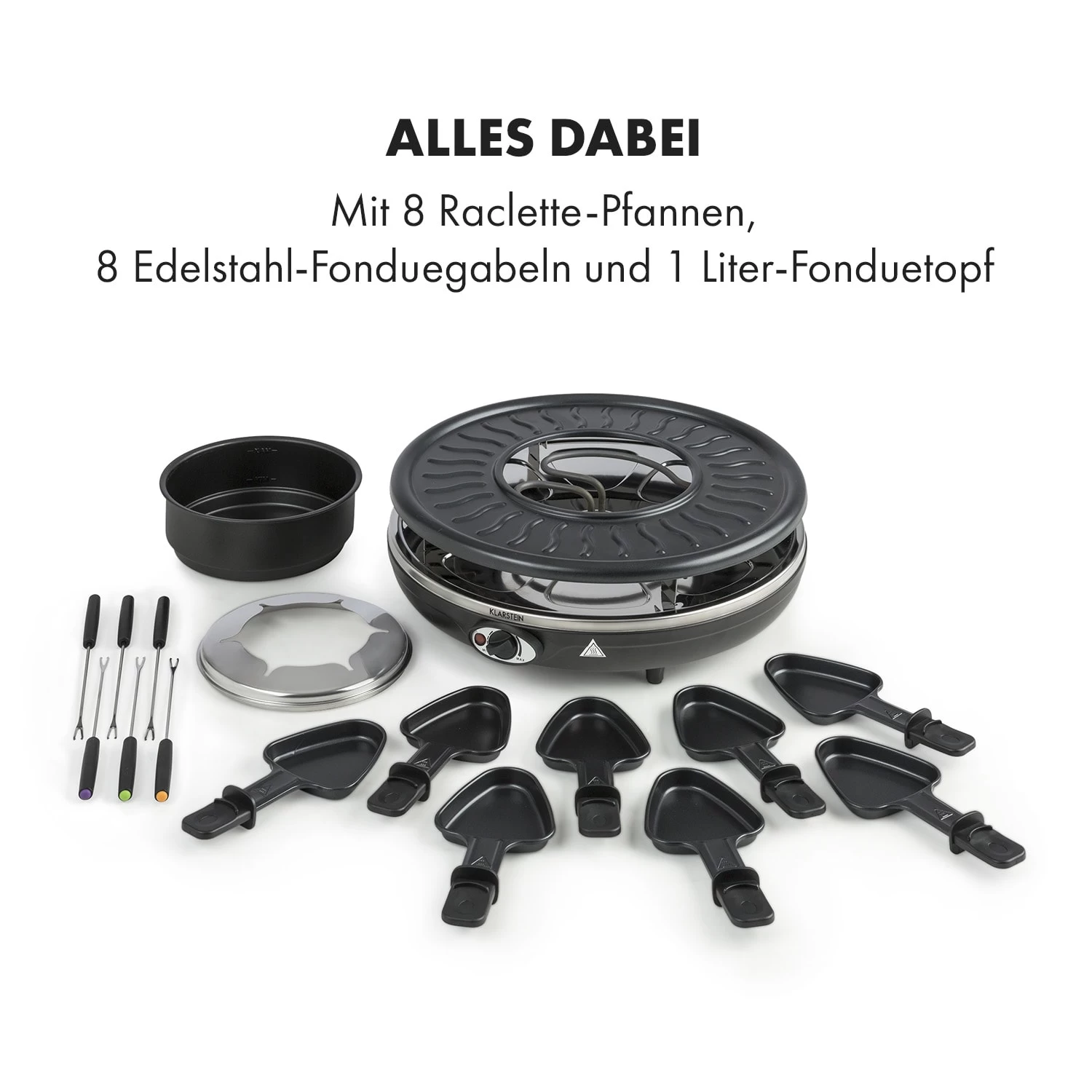 Fonduelette Raclette Und Fondue 1350W 1 Liter 38 Cm Ø Für 8 Personen 8 Fonduelette Raclette Und Fondue 1350W 1 Liter 38 Cm Ø Für 8 Personen – Bild 6