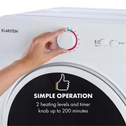 Jet Set Mini-Wäschetrockner Ablufttrockner 1020W EEK C 3kg 50cm Weiß -Küchengeräte Geschäft 10034158 yy 0004 logo Klarstein Jet Set Waeschetrockner weiss