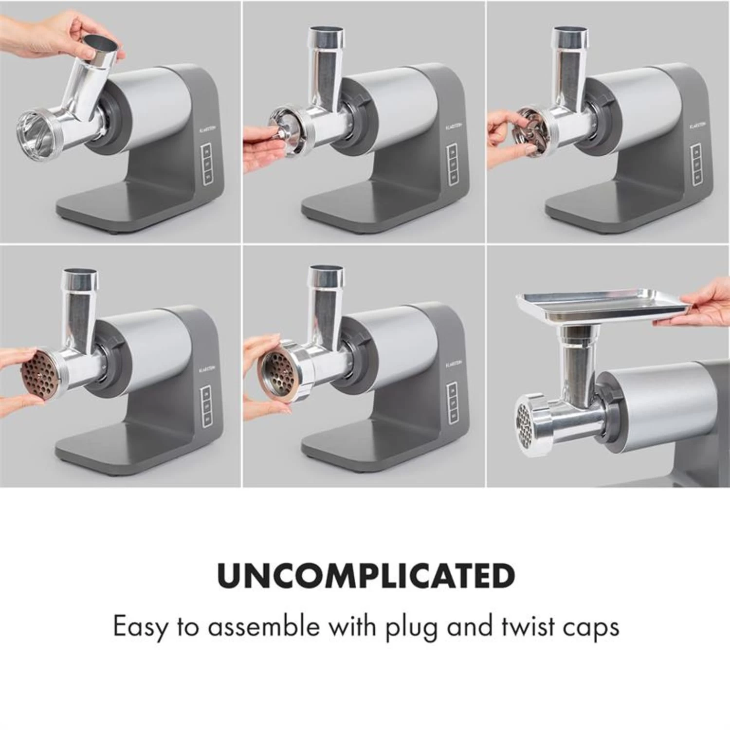 Mett Max Elektrischer Fleischwolf 600W Kupfermotor Aluminium 5 Mett Max Elektrischer Fleischwolf 600W Kupfermotor Aluminium – Bild 3