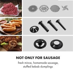 Mett Max Elektrischer Fleischwolf 600W Kupfermotor Aluminium 13 Mett Max Elektrischer Fleischwolf 600W Kupfermotor Aluminium -Küchengeräte Geschäft 10034244 yy 0004 logo Klarstein Mett Max elektrischer Fleischwolf grau