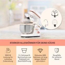 Bella Elegance Küchenmaschine 2000W/2,7PS/5,2 Ltr Edelstahl BPA-frei -Küchengeräte Geschäft 10034365 de 0003 usp
