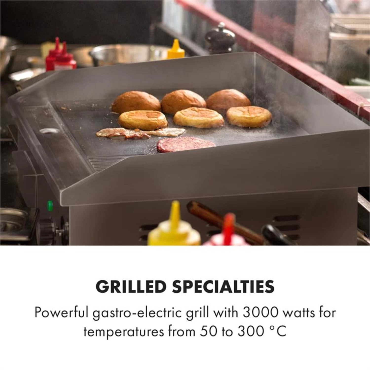 Grillmeile 3000GR Elektrogrill 3000W 54,5x35cm Glatt/geriffelt – Bild 2