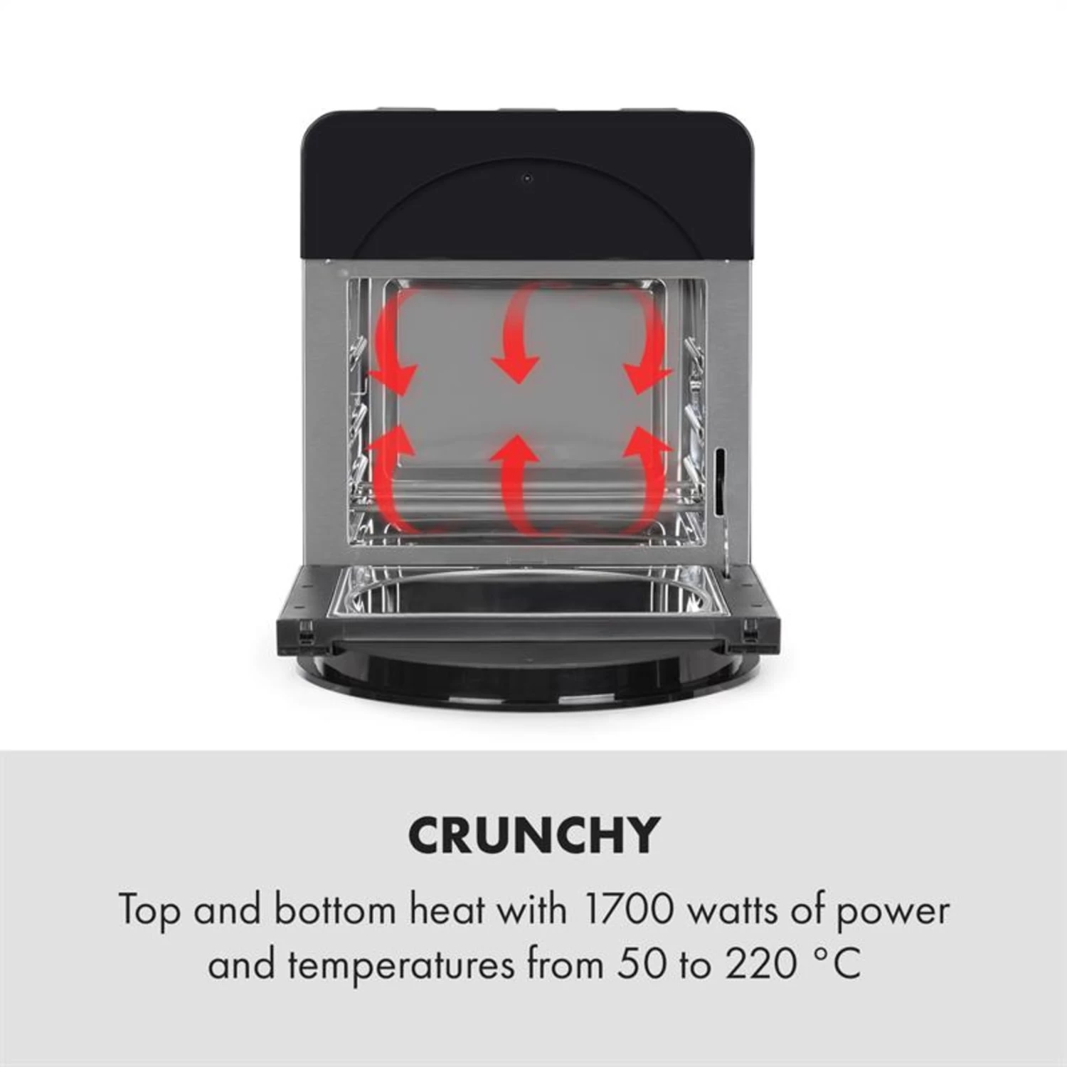 AeroVital Easy Touch Heißluftfritteuse 1700W 14l Timer 16 Programme Metallic / Schwarz 4 AeroVital Easy Touch Heißluftfritteuse 1700W 14l Timer 16 Programme Metallic / Schwarz – Bild 2