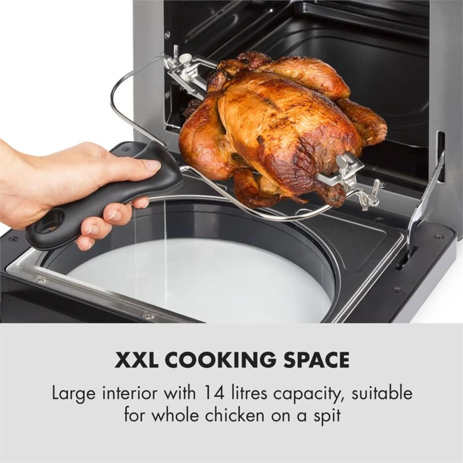 AeroVital Easy Touch Heißluftfritteuse 1700W 14l Timer 16 Programme Schwarz 6 AeroVital Easy Touch Heißluftfritteuse 1700W 14l Timer 16 Programme Schwarz – Bild 4