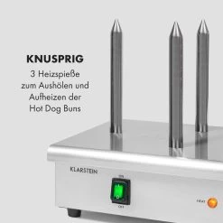 Wurstfabrik 600 Hot Dog Maker 600W 3 Spieße 5L 30-100°C Glas Edelstahl -Küchengeräte Geschäft 10034454 de 0005 logo