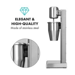 Kraftpaket Milchshake-Mixer Proteinshake 80W Edelstahl Silber -Küchengeräte Geschäft 10034456 yy 0007 logo Klarstein Kraftpaket Pro Milchshake Mixer 80W