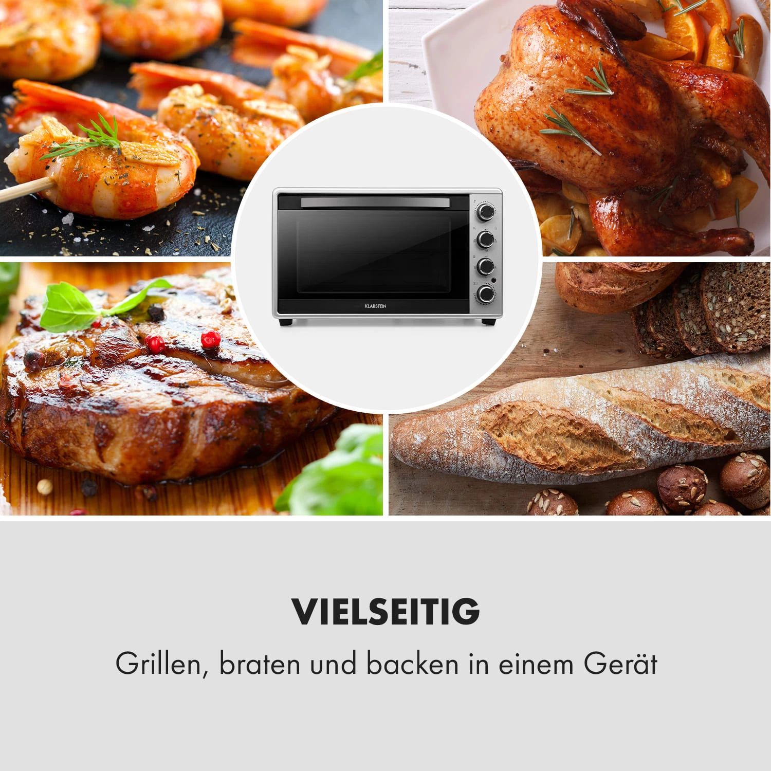 Masterchef 45 Mini-Backofen 45l 2000W 100-230 °C Timer Silber 9 Masterchef 45 Mini-Backofen 45l 2000W 100-230 °C Timer Silber – Bild 7