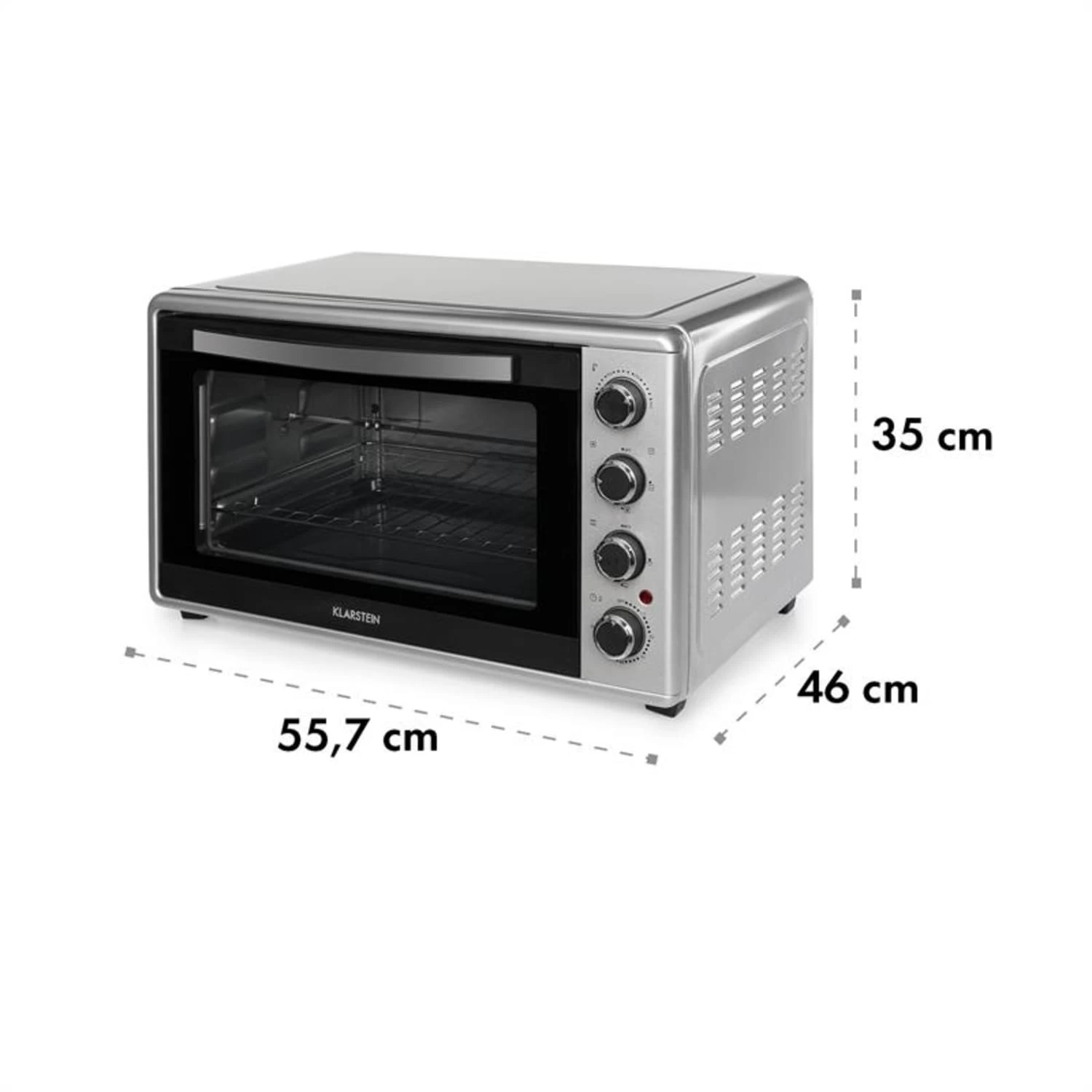Masterchef 45 Mini-Backofen 45l 2000W 100-230 °C Timer Silber 11 Masterchef 45 Mini-Backofen 45l 2000W 100-230 °C Timer Silber – Bild 9