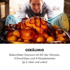 Masterchef 60 Mini-Backofen 60l 2000W 100-230 °C Timer Schwarz 14 Masterchef 60 Mini-Backofen 60l 2000W 100-230 °C Timer Schwarz -Küchengeräte Geschäft 10034498 de 0004 logo