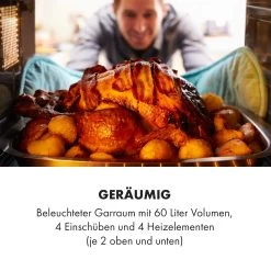 Masterchef 60 Mini-Backofen 60l 2000W 100-230 °C Timer Silber -Küchengeräte Geschäft 10034499 de 0004 logo