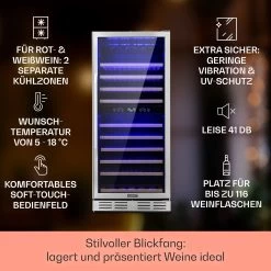 Vinovilla Grande 116 Built-in Duo Weinkühlschrank 310 Ltr 116 Fl. LED -Küchengeräte Geschäft 10034525 DE 0002 usp