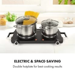 Cookorama Doppelkochplatte 1900-2250 W 150/180 Mm Ø 5 Stufen Schwarz -Küchengeräte Geschäft 10034573 yy 0002 logo Klarstein Cookorama Doppelkochplatte schwarz