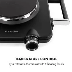 Cookorama Doppelkochplatte 1900-2250 W 150/180 Mm Ø 5 Stufen Schwarz -Küchengeräte Geschäft 10034573 yy 0005 logo Klarstein Cookorama Doppelkochplatte schwarz