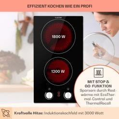EasyCook Domino Keramikkochfeld 3000W Drehregler Schwarz -Küchengeräte Geschäft 10034603 de 0003 usp
