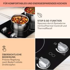 EasyCook Domino Keramikkochfeld 3000W Drehregler Schwarz -Küchengeräte Geschäft 10034603 de 0004 usp