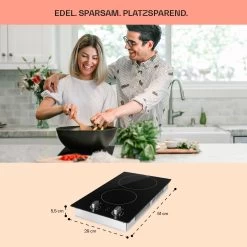 EasyCook Domino Keramikkochfeld 3000W Drehregler Schwarz -Küchengeräte Geschäft 10034603 de 0006 usp
