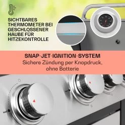 Tomahawk Gasgrill 4x3,6 KW + 2,7 KW Brenner 66x43,5 Cm Grill Edelstahl -Küchengeräte Geschäft 10034710 de 0004 usp