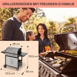 Tomahawk Gasgrill 4x3,6 KW + 2,7 KW Brenner 66x43,5 Cm Grill Edelstahl -Küchengeräte Geschäft 10034710 de 0006 usp