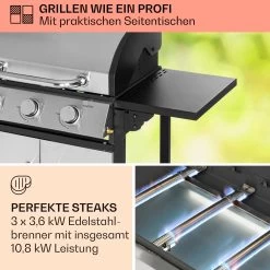 Tomahawk Gasgrill 3 X 3,6 KW Brenner 60 X 43,5 Cm Grill Edelstahl -Küchengeräte Geschäft 10034711 de 0003 usp