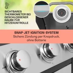 Tomahawk Gasgrill 3 X 3,6 KW Brenner 60 X 43,5 Cm Grill Edelstahl -Küchengeräte Geschäft 10034711 de 0004 usp