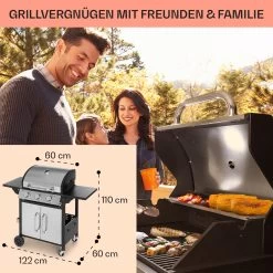 Tomahawk Gasgrill 3 X 3,6 KW Brenner 60 X 43,5 Cm Grill Edelstahl -Küchengeräte Geschäft 10034711 de 0006 usp