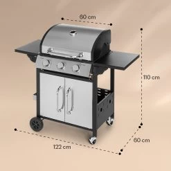Tomahawk Gasgrill 3 X 3,6 KW Brenner 60 X 43,5 Cm Grill Edelstahl -Küchengeräte Geschäft 10034711 yy 0007 dimensions