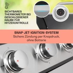 Tomahawk Gasgrill 5x3,6 KW + 2,7 KW Brenner 80x43,5 Cm Grill Edelstahl -Küchengeräte Geschäft 10034712 de 0004 usp