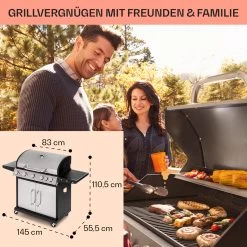 Tomahawk Gasgrill 5x3,6 KW + 2,7 KW Brenner 80x43,5 Cm Grill Edelstahl -Küchengeräte Geschäft 10034712 de 0006 usp