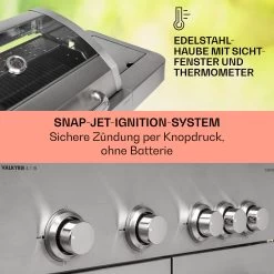 Valkyrie Gasgrill 4x3,5 KW + 3,15 KW Brenner 74x44 Cm Grill Edelstahl -Küchengeräte Geschäft 10034715 de 0004 usp