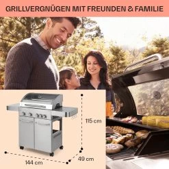 Valkyrie Gasgrill 4x3,5 KW + 3,15 KW Brenner 74x44 Cm Grill Edelstahl -Küchengeräte Geschäft 10034715 de 0006 usp