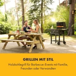 Meat Machine Holzkohlegrill BBQ 45x32,5cm Thermometer Bodenrollen -Küchengeräte Geschäft 10034819 de 0002 logo