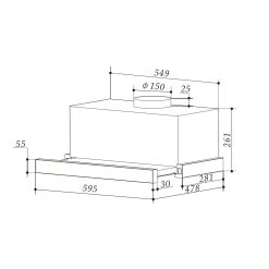 Viola Dunstabzugshaube Edelstahl 59,6 Cm 612m³/h EEK A Schwarz -Küchengeräte Geschäft 10034863 yy 0008 logo