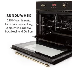 Elizabeth Einbaubackofen Retro 2200 Watt 70l Messingoptik Display -Küchengeräte Geschäft 10034880 de 0006 logo