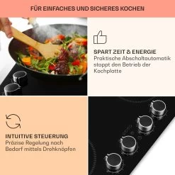 Kochheld 4-Zonen-Induktionskochfeld 6000W Dreh-Regler Glas Schwarz -Küchengeräte Geschäft 10034947 de 0004 usp