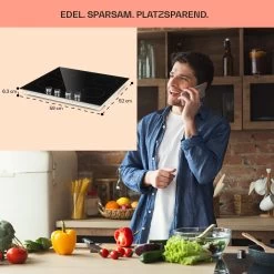 Kochheld 4-Zonen-Induktionskochfeld 6000W Dreh-Regler Glas Schwarz -Küchengeräte Geschäft 10034947 de 0006 usp