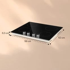 Kochheld 4-Zonen-Induktionskochfeld 6000W Dreh-Regler Glas Schwarz -Küchengeräte Geschäft 10034947 yy 0011 dimensions
