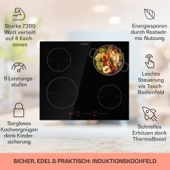 Virtuosa EcoAdapt Induktionskochfeld 4 Zonen 7200W Glas Schwarz -Küchengeräte Geschäft 10034948 de 0002 usp