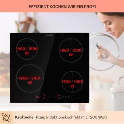 Virtuosa EcoAdapt Induktionskochfeld 4 Zonen 7200W Glas Schwarz -Küchengeräte Geschäft 10034948 de 0003 usp
