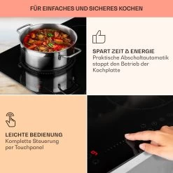 Virtuosa EcoAdapt Induktionskochfeld 4 Zonen 7200W Glas Schwarz -Küchengeräte Geschäft 10034948 de 0004 usp