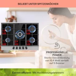 Alchemist 5 Zonen Gaskochfeld Aluminium-Brenner Glaskeramik Schwarz -Küchengeräte Geschäft 10034970 de 0003 usp