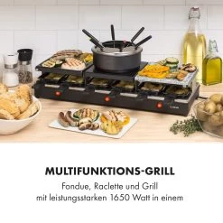 Fonduelette XL 3-in-1 Raclettegrill Fondue Naturstein 1650W 12 Pers -Küchengeräte Geschäft 10035220 de 0002 logo